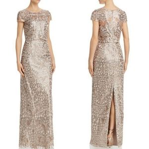 Adrianna papelle gold scales evening dress